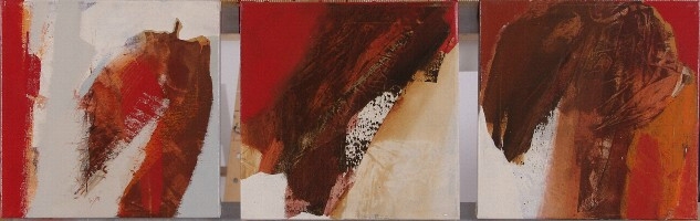 Rot - Acryl auf Leinwand - 3 tlg. 40x40cm 